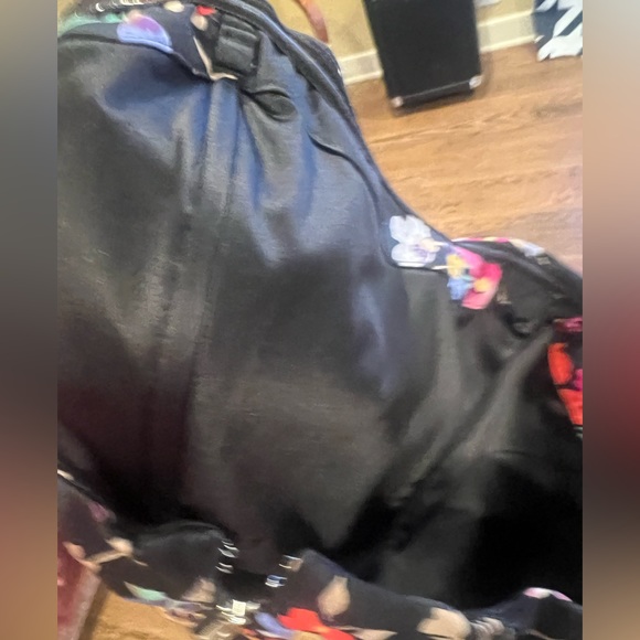 Express vintage strapless black floral mini dress size 12 - Picture 6 of 9